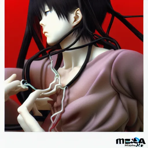 Image similar to prompt : hyperrealist photorealistic 3 d render of persona soft light portrait by takato yamamoto, mecha accessories parts and broken cables, gnarly details, otaku gangasta, inspired by fables, realistic face, smooth face feature, intricate oil painting, high detail, sharp high detail, manga and anime 2 0 0 0