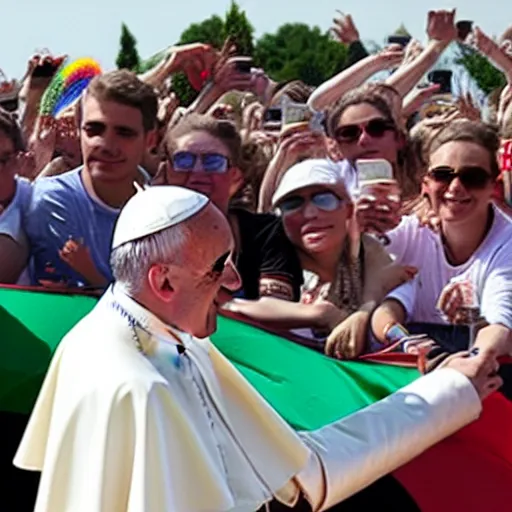 Image similar to pope Francis at the rimini gay pride