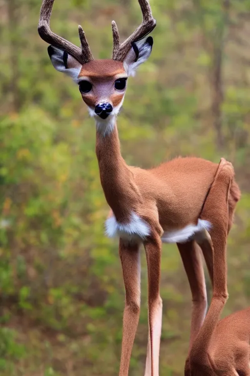 Image similar to an anthropomorphic deer gerenuk hybrid, fursuit, cosplay, 4 k photography, 2 0 2 2