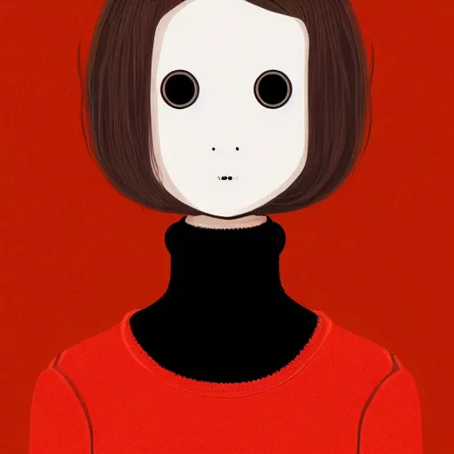 Image similar to girl with medium length red hair. black jumper. no face. centered median photoshop filter cutout vector behance hd jesper ejsing!