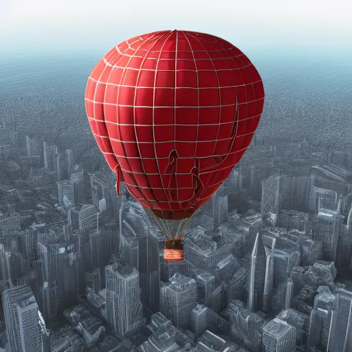 Prompt: 3 d render of a spiderman hot air balloon