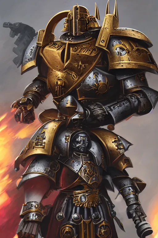 Image similar to armor portrait heros warhammer 4 0 k horus heresy fanart - the primarchs emperor by johannes helgeson animated with vfx concept artist & illustrator global illumination ray tracing hdr fanart arstation zbrush central hardmesh 8 k octane renderer comics stylized