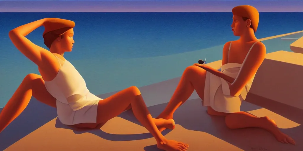 Image similar to watching the sea, summer evening, kenton nelson