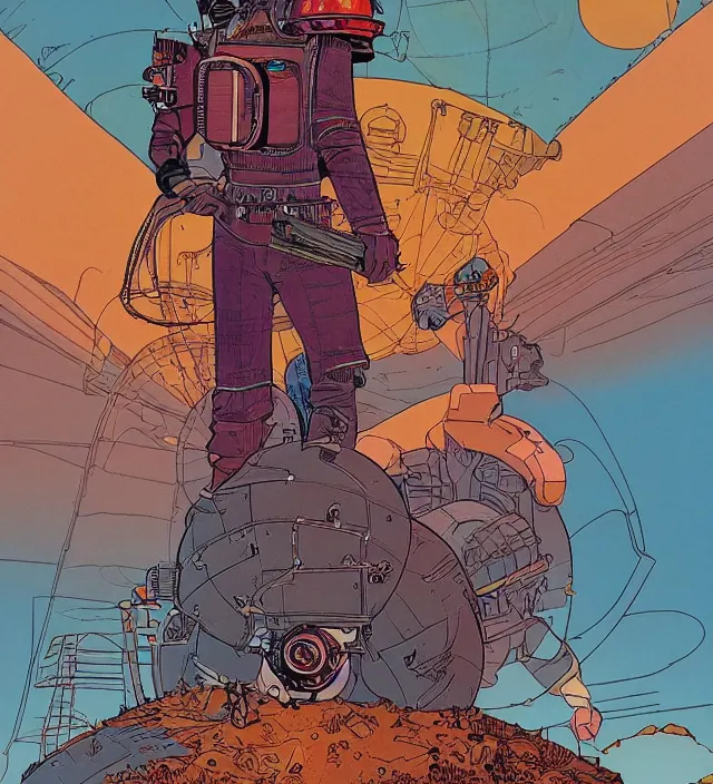 Prompt: atompunk / decopunk powered in the style of jean giraud in the style of moebius trending on artstation deviantart pinterest detailed realistic hd 8 k high resolution