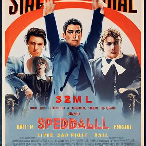 Prompt: robbie baldwin speedball, live action, movie poster,,