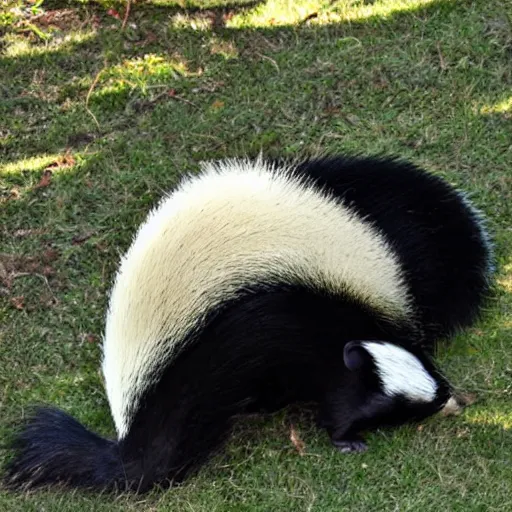 Prompt: a giant skunk