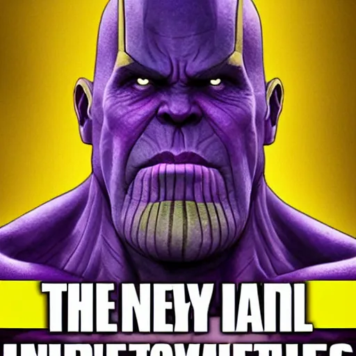 Image similar to a meme of thanos with the text inevitable at the bottom
