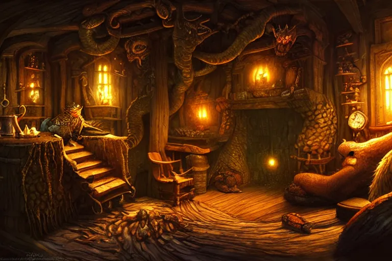 Image similar to an elaborate and detailed scene from salamandastron by brian jacques, detailed, fantasy concept art, cinematic lighting, beautiful