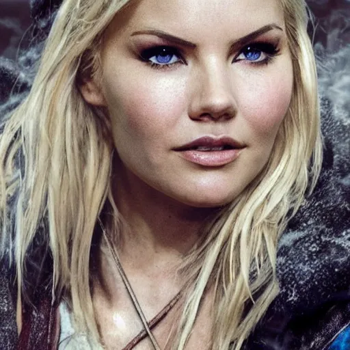 Image similar to elisha cuthbert as a warrior in a dystopian future