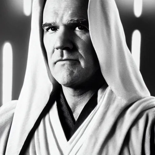 Prompt: “Steve Martin as Obi Wan Kenobi. Detailed portrait, shallow focus, 8k.”