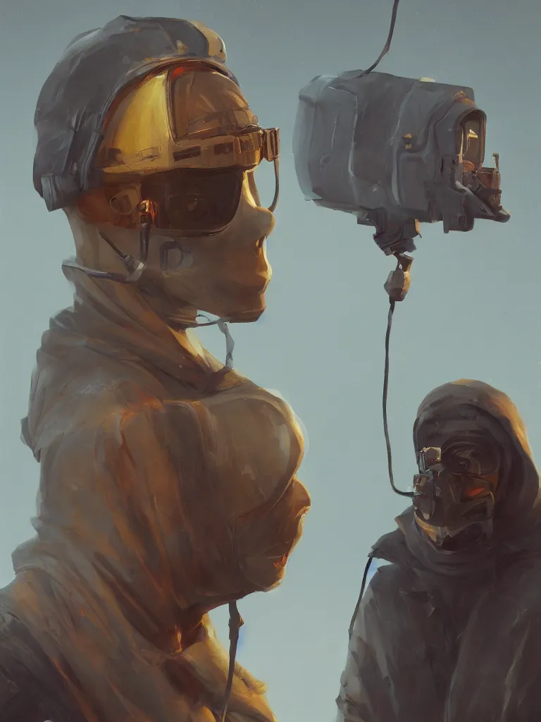 Prompt: a portrait of a thief in a painting from stalenhag, 4 k, 8 k, hdr, artstation, concept art