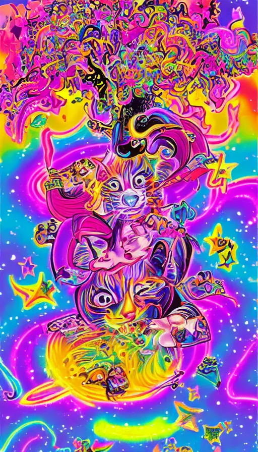 Prompt: rage, by lisa frank,