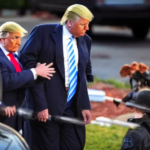 Prompt: donald trump being arrested