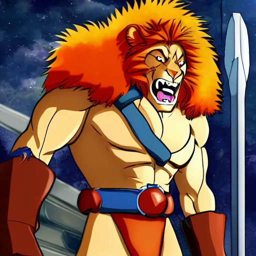 Image similar to Lion-O, lord of the thundercats, pixiv masterpiece