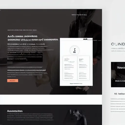 Image similar to a saas landing page template designed by davinci 4 k detailed