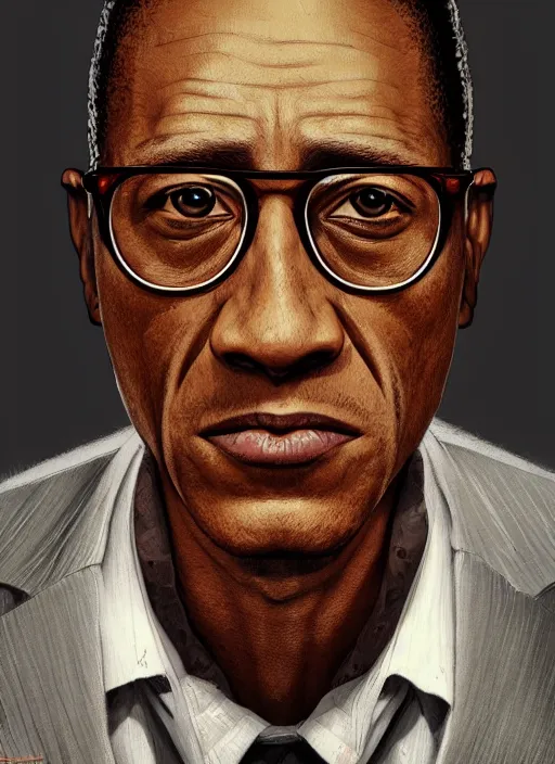 Prompt: gustavo fring, au naturel, hyper detailed, digital art, trending in artstation, cinematic lighting, studio quality, smooth render, unreal engine 5 rendered, octane rendered, art style by klimt and nixeu and ian sprigger and wlop and krenz cushart