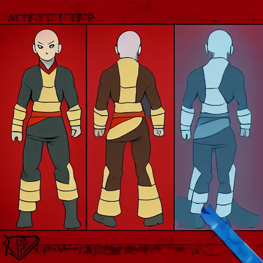 Prompt: Avatar Aang in the style of VLOP
