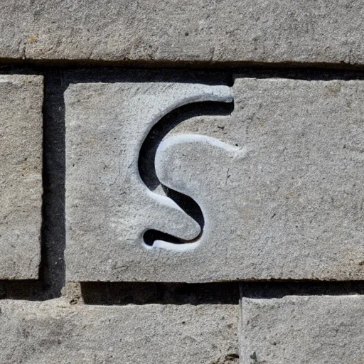 Image similar to letter s in the shape of a stone