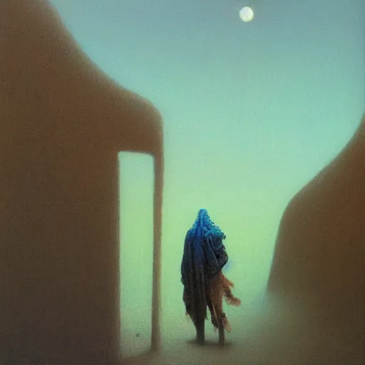 Image similar to desert nomad concept, beksinski