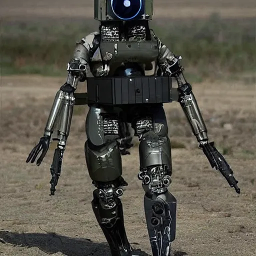 Image similar to futuristic special forces soldier robot, with exoskeleton armor and night vision goggles