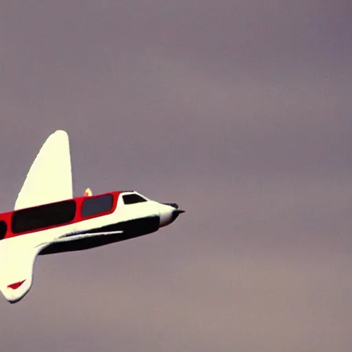 Prompt: fat cat flying in a tiny red plane