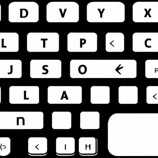 Image similar to a vector illustration of keyboard, black and white, white background