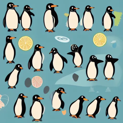 Image similar to a cute penguin flat vector graphic pastel palette