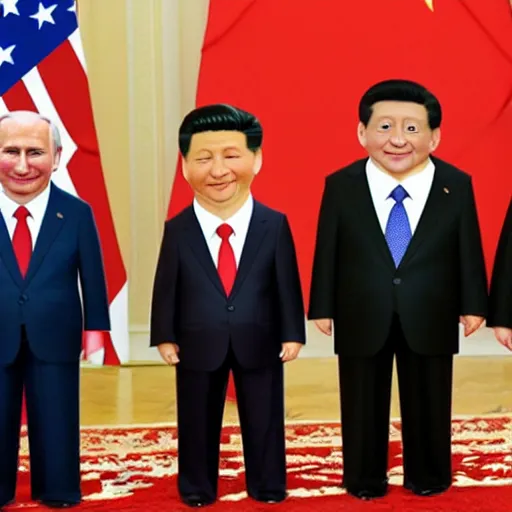 Image similar to putin, biden and xi jinping as muppets