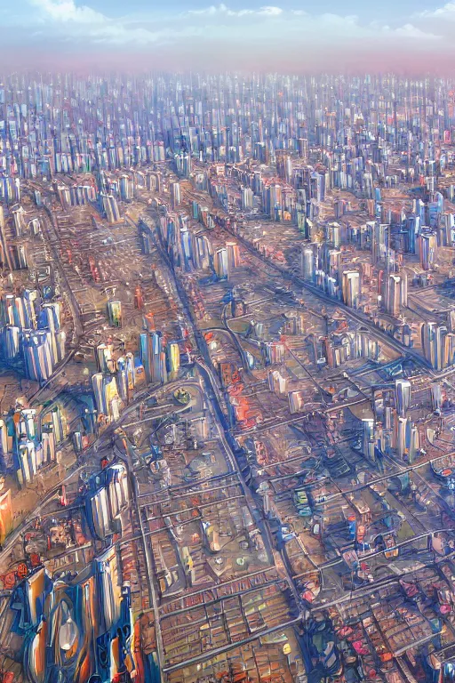 Prompt: city of beijing, digital painting, realistic, artstation