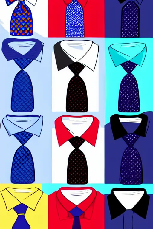 Prompt: men's using tie shirt style, pop art image