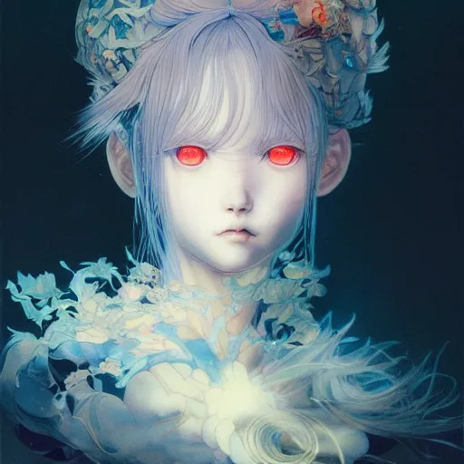 Image similar to prompt : fantasy portrait soft light painted by james jean and katsuhiro otomo, inspired by evangeleon anime, smooth face feature, intricate oil painting, high detail illustration, sharp high detail, manga and anime 1 9 9 0