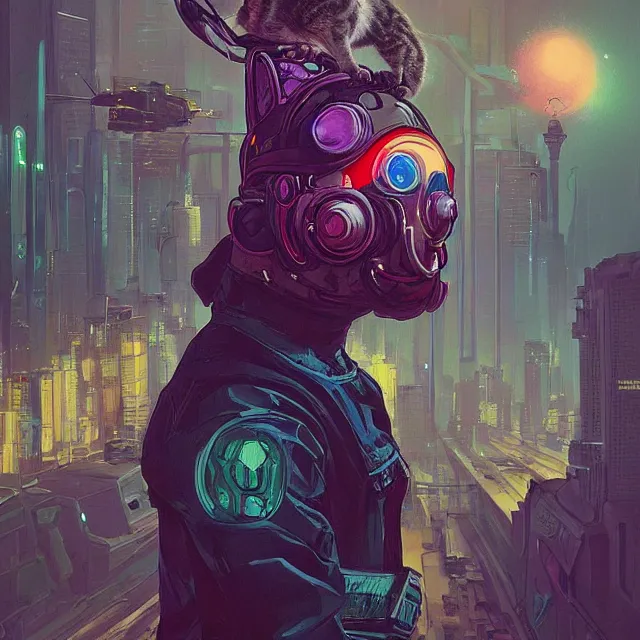 Prompt: a beautiful portrait painting of a ( cyberpunk ) cat!! by simon stalenhag and pascal blanche and alphonse mucha!! and nekro!. in style of digital art. colorful comic, film noirs, symmetry, vibrating colors, hyper detailed. octane render. trending on artstation