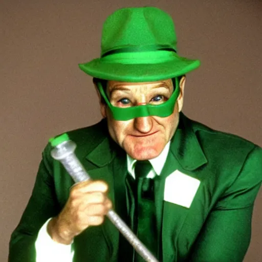 Prompt: Robin Williams as The Riddler