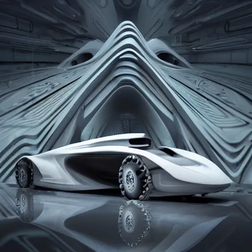 Image similar to car big pattern noise sci-fi organic brutalist forms zaha hadid khyzyl saleem formula 1 car and wall structure in the coronation of napoleon painting by Jacques-Louis David and in the blade runner 2049 film search pinterest keyshot product render cloudy plastic ceramic material shiny gloss water reflections ultra high detail ultra realism 4k in plastic dark tilt shift