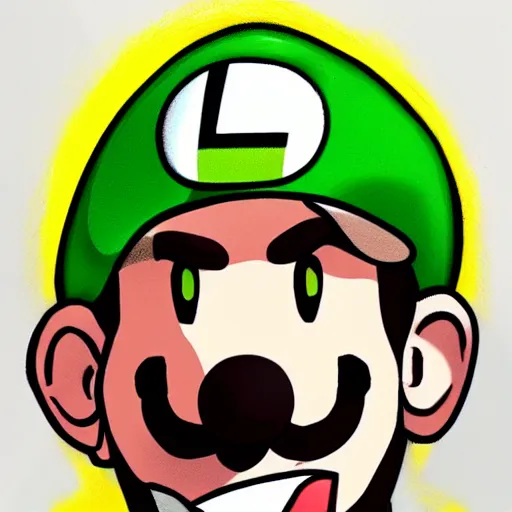 Image similar to Portrait of Luigi drawn by Randy Bishop, 8k, trending on artstation, detalied, colorful,