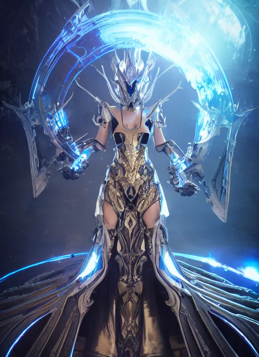 Image similar to photo of a sorceress near mage tower, warframe armor, cyborg, magical dress, fantasy, interesting angle, sharp focus, 8 k high definition, insanely detailed, intricate, intelligent, art by kazuya takahashi, fenghua zhong, sangsoo jeong, kevin hou