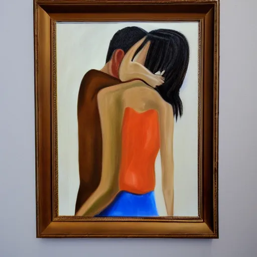 Image similar to the real life love, sad, confusing, brutal, oil on canvas, by Kennedy Kalil