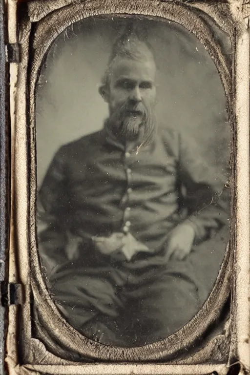 Image similar to a tintype photo of a friendly monster