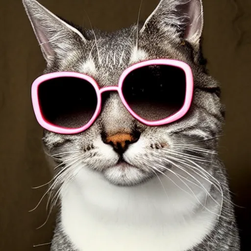 Prompt: super cool cat with cool ski glasses