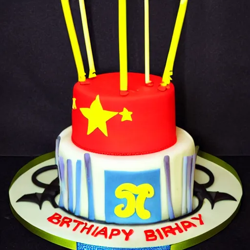 Image similar to chinese knockoff bat superhero birthday cake,