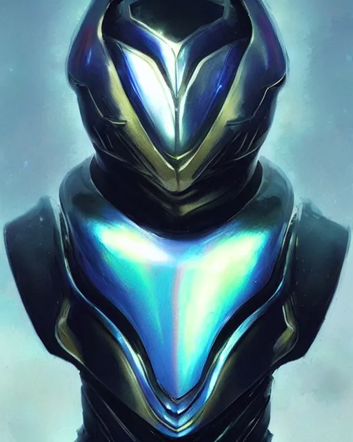 Prompt: character concept of iridescent sinewy smooth defined muscular male sleek glossy indigo black pearlescent scifi armor with continuous smooth black featureless helmet, by greg rutkowski, mark brookes, jim burns, tom bagshaw, magali villeneuve, trending on artstation