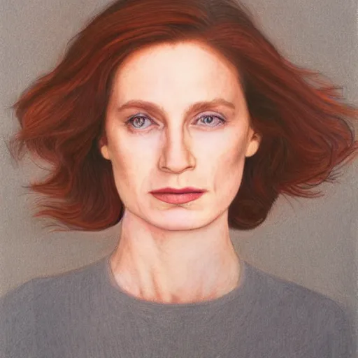 Image similar to SOPHIE the artist, photographed by Annie Leibovitz, color pencil drawing