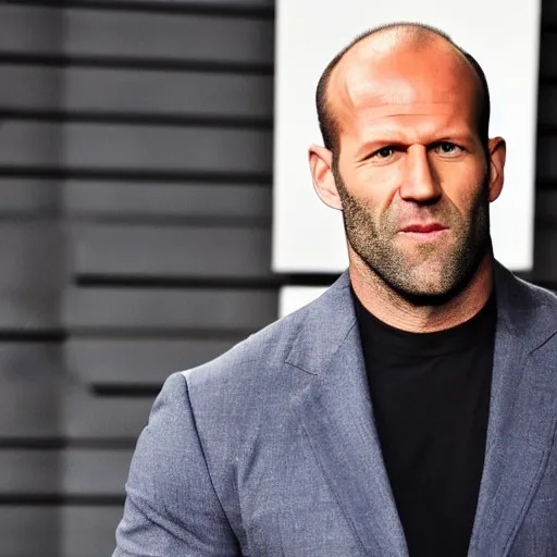 Prompt: jason statham watch some of his favorite viral videos / memes