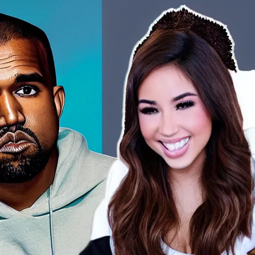 Prompt: pokimane and kanye west