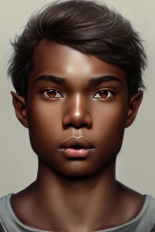 teenage boy with dark brown hair