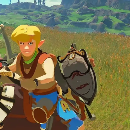 Prompt: dumb and dumber in breath of the wild - n 8