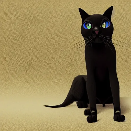 Prompt: black bombay cat, sad, animated, pixar studio, dreamworks, hyper realistic, detailed