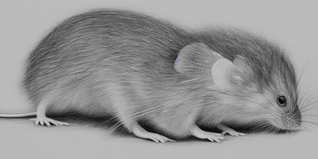 Prompt: a beautiful pencil drawing of exactly one!!!!! cartoon mouse; masterpiece; extremely highly detailed; ultra-realistic; trending on artstation