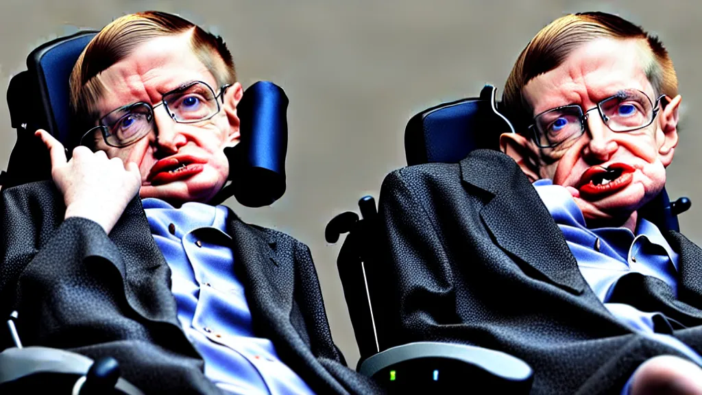 Image similar to stephen hawking in a marathon, professional photography, realistic, detailed, photorealistic