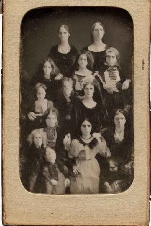 Image similar to daguerreotype of human - animal clones